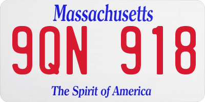 MA license plate 9QN918