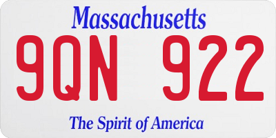 MA license plate 9QN922