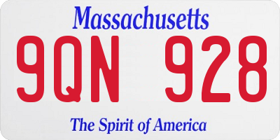 MA license plate 9QN928