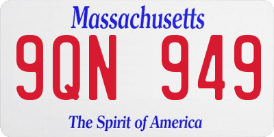 MA license plate 9QN949