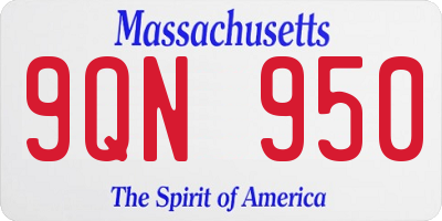 MA license plate 9QN950