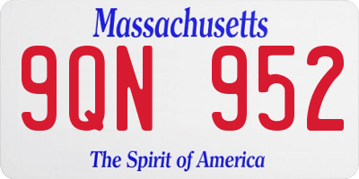 MA license plate 9QN952
