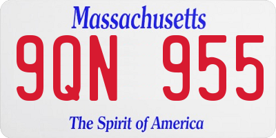 MA license plate 9QN955