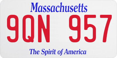 MA license plate 9QN957