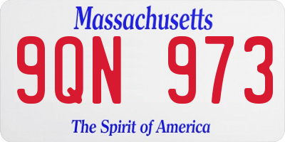 MA license plate 9QN973