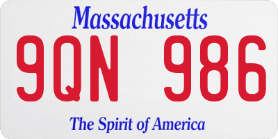 MA license plate 9QN986