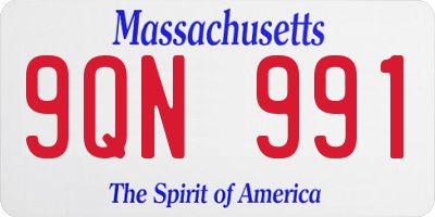 MA license plate 9QN991