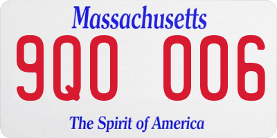 MA license plate 9QO006