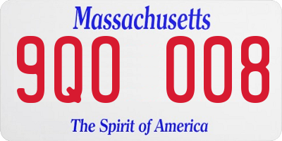 MA license plate 9QO008