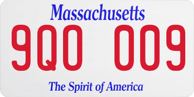 MA license plate 9QO009