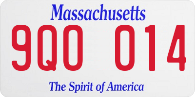 MA license plate 9QO014