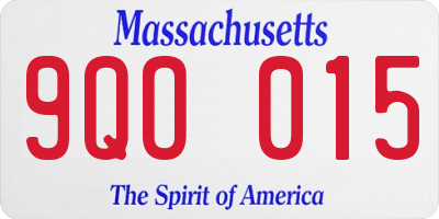 MA license plate 9QO015