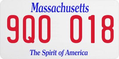 MA license plate 9QO018