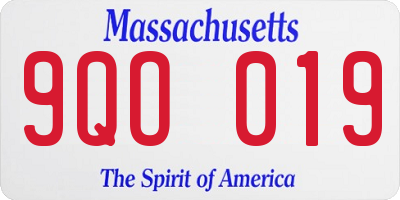 MA license plate 9QO019