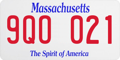 MA license plate 9QO021