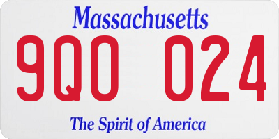 MA license plate 9QO024