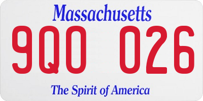 MA license plate 9QO026