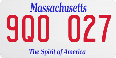 MA license plate 9QO027