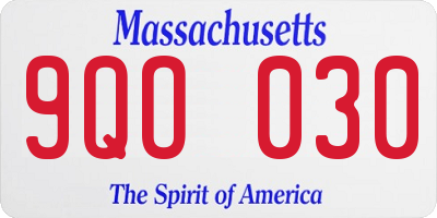 MA license plate 9QO030