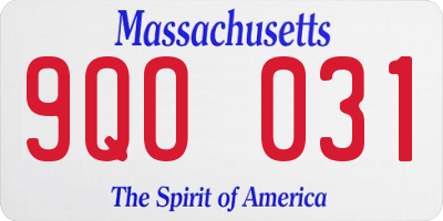 MA license plate 9QO031