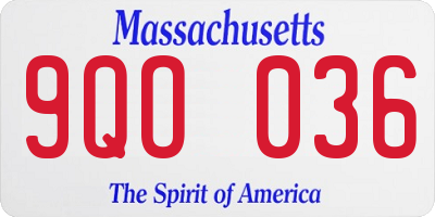MA license plate 9QO036