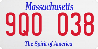 MA license plate 9QO038