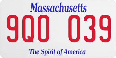 MA license plate 9QO039