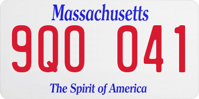MA license plate 9QO041