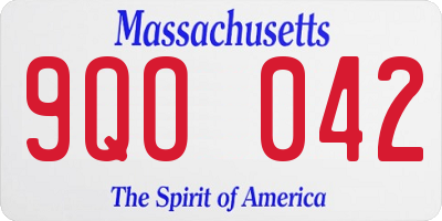 MA license plate 9QO042
