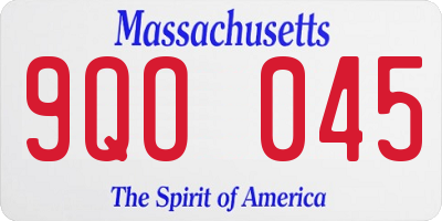 MA license plate 9QO045
