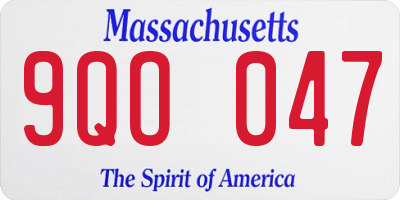 MA license plate 9QO047