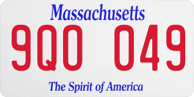 MA license plate 9QO049
