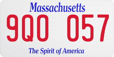 MA license plate 9QO057