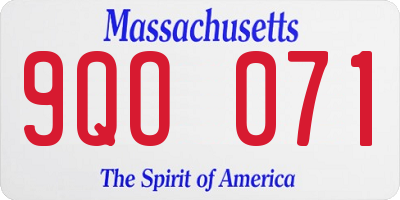 MA license plate 9QO071