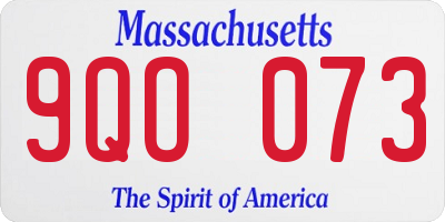 MA license plate 9QO073