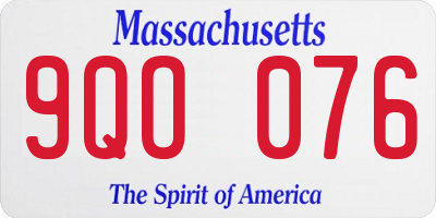 MA license plate 9QO076