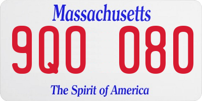 MA license plate 9QO080