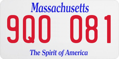 MA license plate 9QO081
