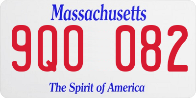 MA license plate 9QO082