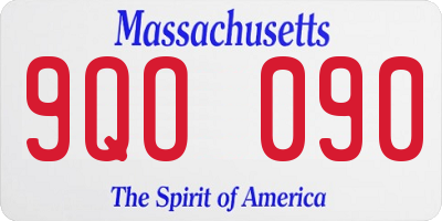 MA license plate 9QO090