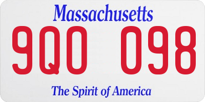 MA license plate 9QO098