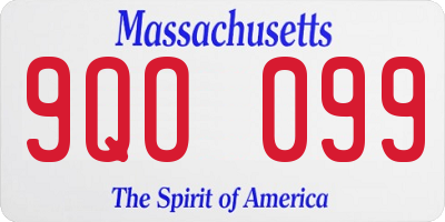 MA license plate 9QO099