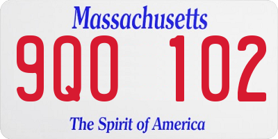 MA license plate 9QO102