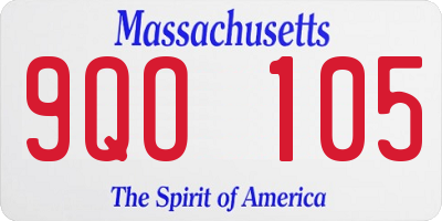 MA license plate 9QO105