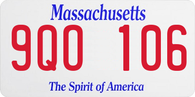 MA license plate 9QO106