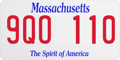 MA license plate 9QO110