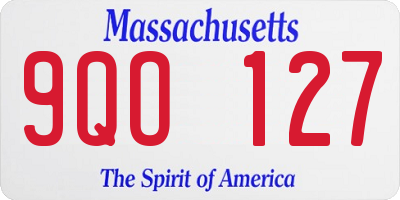 MA license plate 9QO127