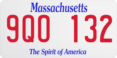 MA license plate 9QO132