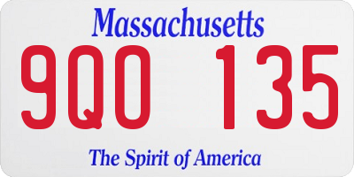 MA license plate 9QO135