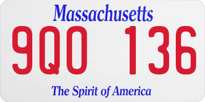 MA license plate 9QO136